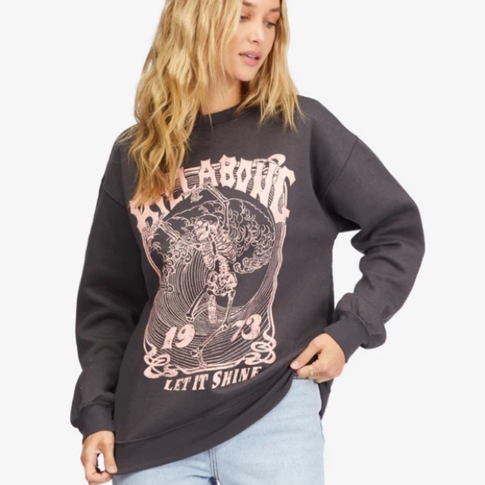 Billabong Black Sweatshirt with Pink Graphic